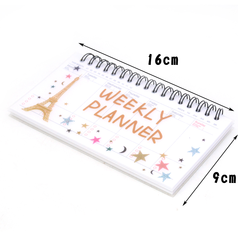Wekelijkse planner notebook planner agenda schattig dagboek briefpapier cuadernos y libretas libreta flamingo parijs balpen penna