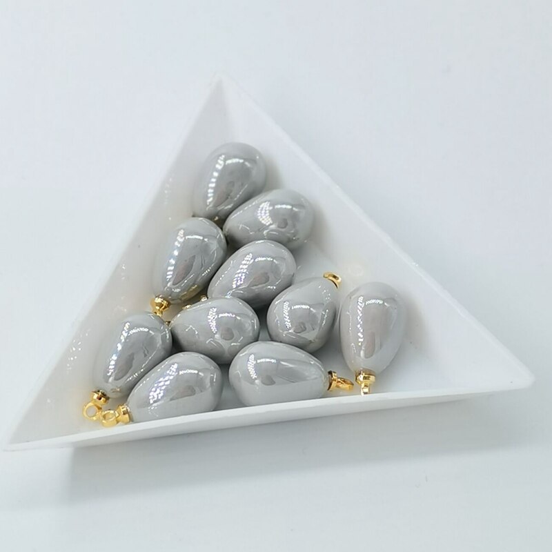 10Pcs Gold Charms Water Parel Hangers Voor Sieraden Maken Diy Oorbellen Accessoires: Gray