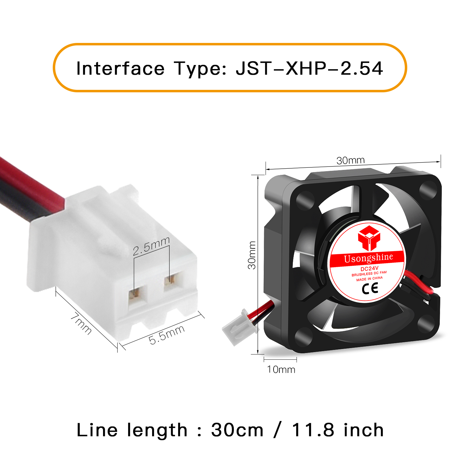 Twotrees 3D Pinter Parts 3010 fan 30MM 30x30x10MM 12V 5V 24V 2Pin DC Cooler Small Cooling Fan DIY Reprap For j-head hotend: Blue