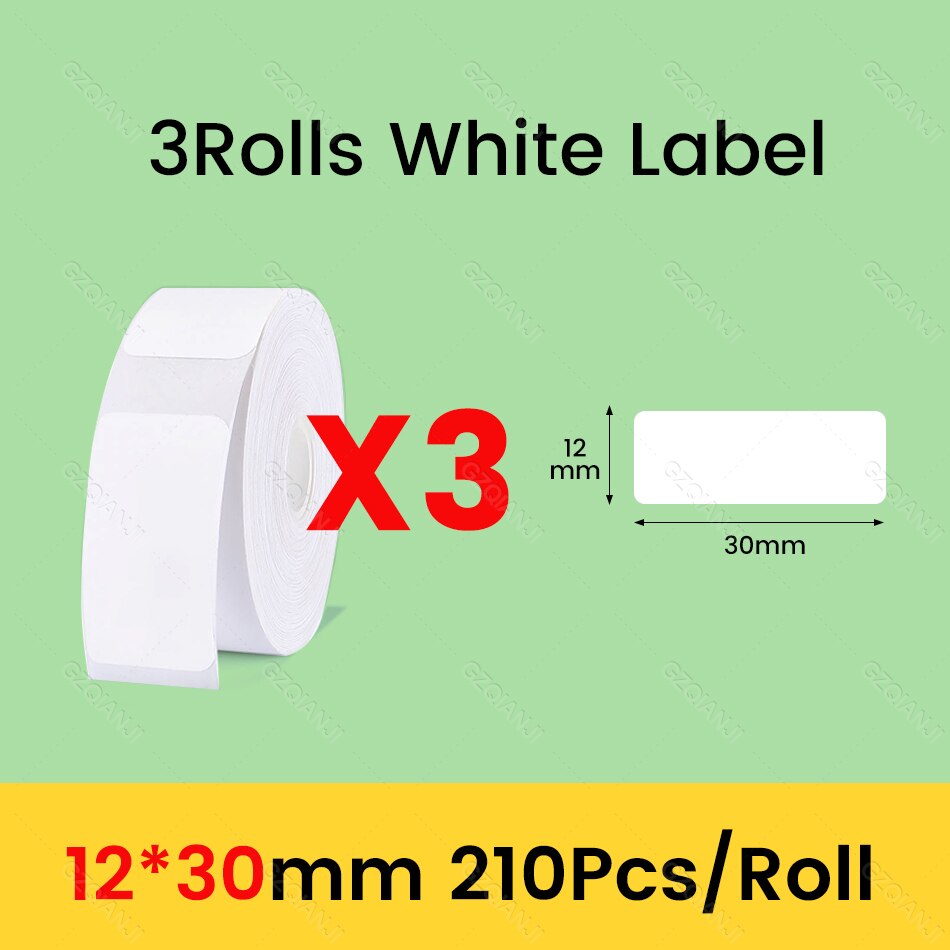 Niimbot D11 D101 D110 Offical Label Sticker Paper Rolls Various sizes of White Color Label Papers 3 5 10 Rolls for Printer USE: black