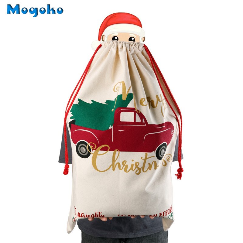 Sunligoo kerstzakken met trekkoorden canvas grote vrolijke kerst snoepzakken inpakzak