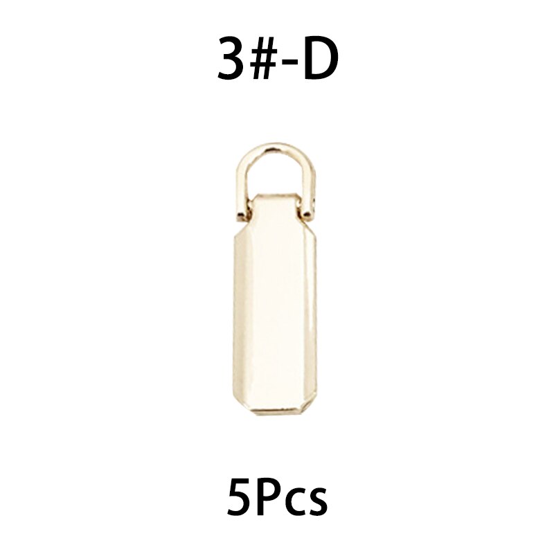 5pcs Detachable 3# 5# Metal Zipper Pullers for Zipper Sliders Head Zippers Repair Kits Zipper Pull Tab DIY Accessories: No.3 - D