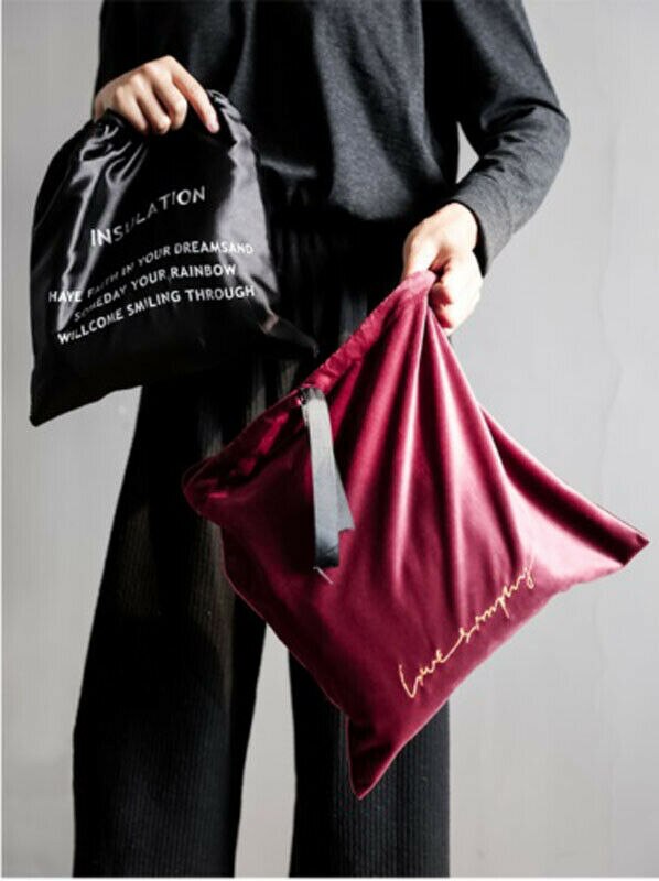 UK Women Velvet Drawstring Bag Girl Sport Backpack School Bag Sack Tote