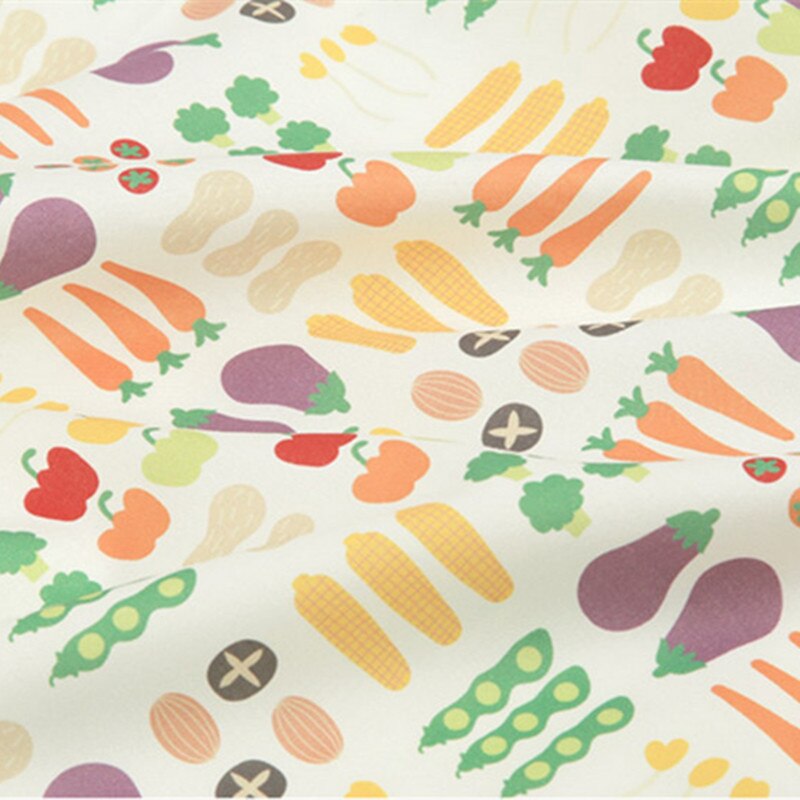 Tela de algodón con estampado de frutas y verduras para niños, tela lisa de importación de media yarda, hecha a mano, DIY, T1237