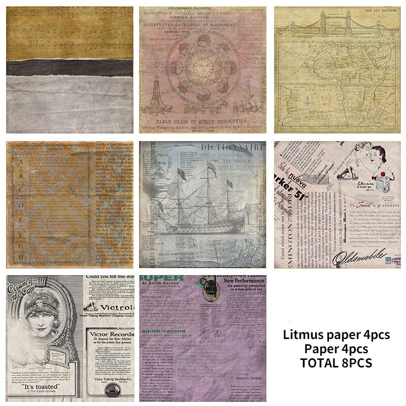 14Cm X 14Cm Chirstmas Retro Plakboek Rijstpapier Bloem Achtergrond Ambacht Diy Papier Junk Journal Scrapbooking Lakmoespapier 8 Stuks