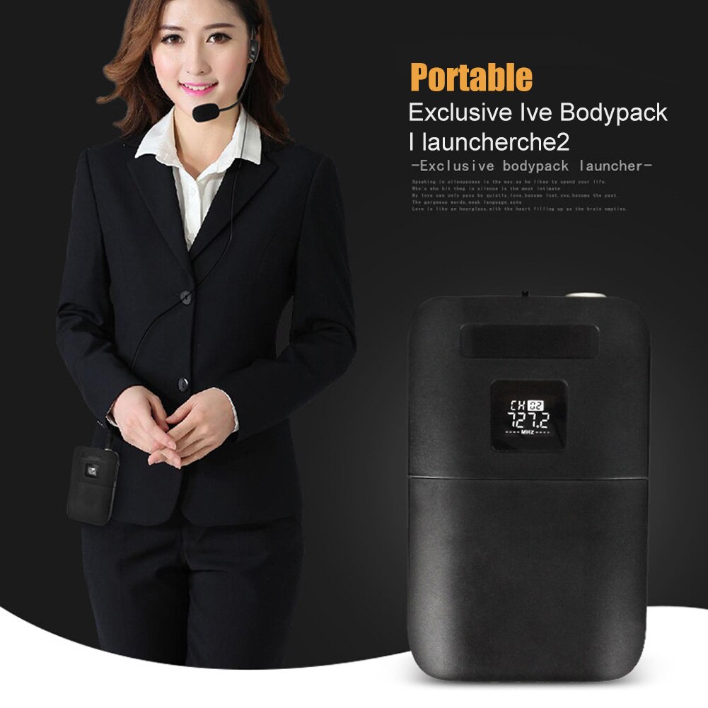 Wireless Microphone LED Screen HD Sound Universal Stable Signal Transmitter Receiver Public Speaking Headset Collar Clip Show