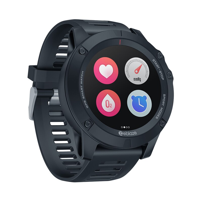 Buitensport smartwatches met gps, hartslagmeter voor de hele dag, meerdere sportmodi, fitness smartwatch: Zwarte silica