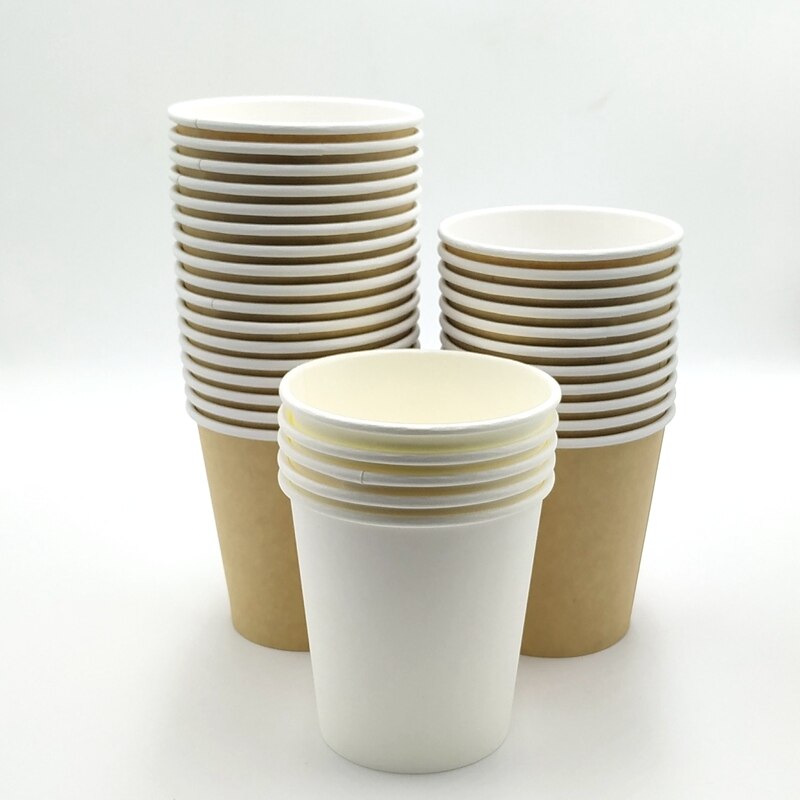 22 Stuks Wit Papier Cups Kraftpapier Cup-Koffie Cups Wegwerp Papier Kopje Melk Kopje Thee Huishouden Drinken feestartikelen 7Oz: MIX