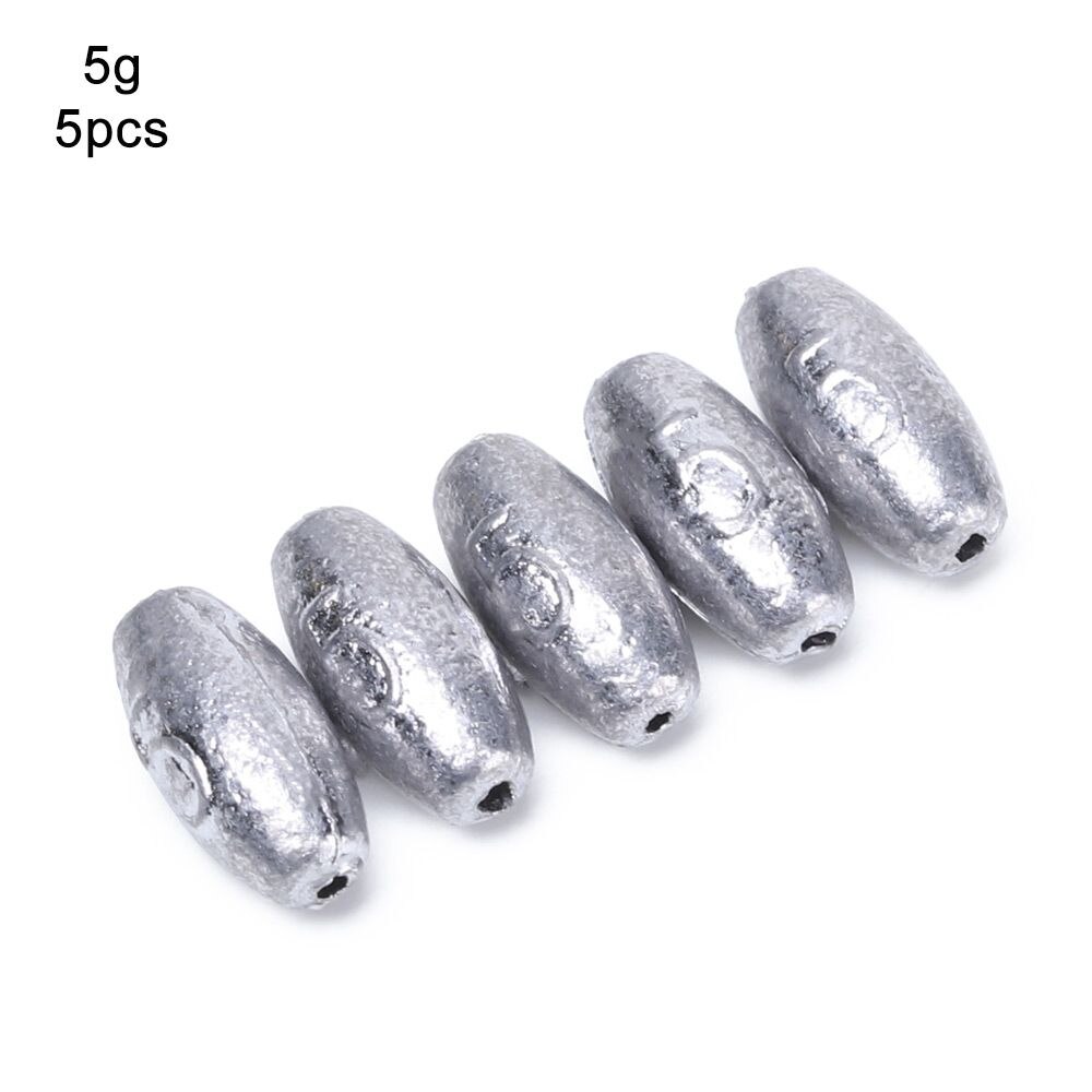 Plomos de pesca en forma de aceituna, 5 piezas, 3/5/8/10/15/20/30/40g, con apertura de peso adicional, Conector de gancho: 5g