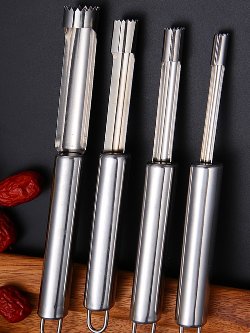 Stainless Steel Apple Corer Fruit Core Remover Apple Pear Core Seeder Slicer Knife Kitchen Gadgets Fruit Tools sawtooth knife