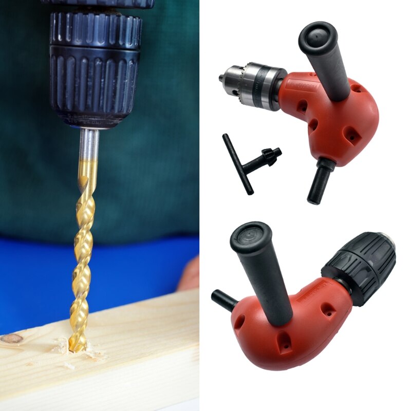 Mandrin à tige ronde à 90 °, Angle droit, Extension de flexion, adaptateur de perceuse, mandrin à trois mâchoires pour la plupart des perceuses Air électrique