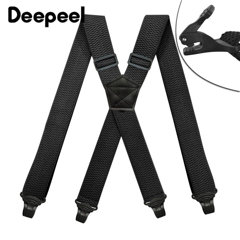 Deepeel-tirantes elásticos ajustables para hombre y adulto, suspensorio DE TRABAJO ancho con 4 clips, 3,5X120cm, 1 unidad