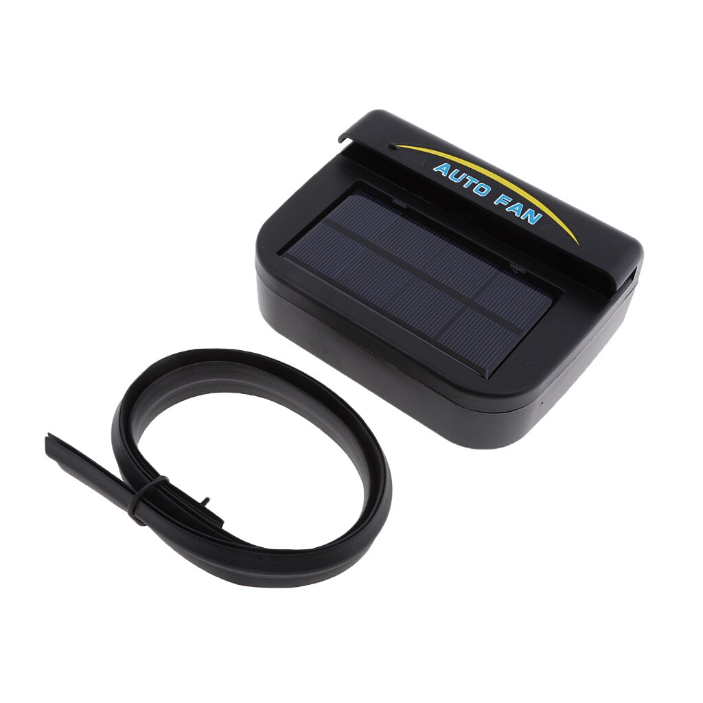 Solar Powered Car Air Vent Exhaust Fan Radiator Vent W/ Ventilation Black