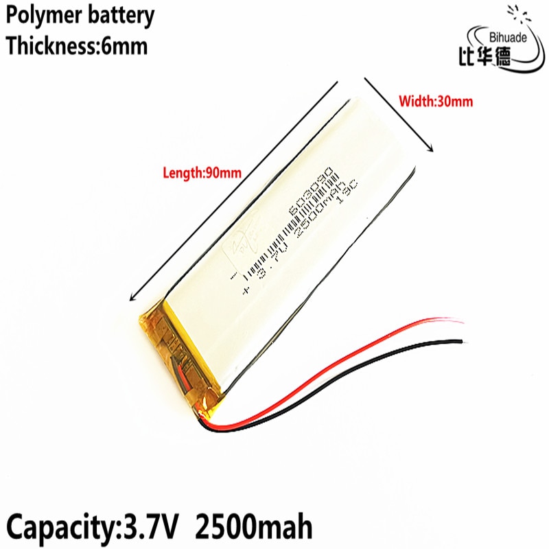 Liter energy battery Good Qulity 3.7V,2500mAH,603090 Polymer lithium ion / Li-ion battery for TOY,POWER BANK,GPS,mp3,mp4