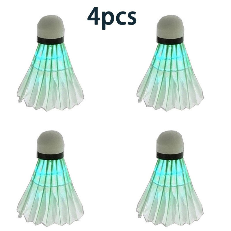 4 Stuks Badminton Dark Night Led Glowing Light Up Shuttle Verlichting Ballen Voor Indoor Outdoor Sport NOV99: Blauw