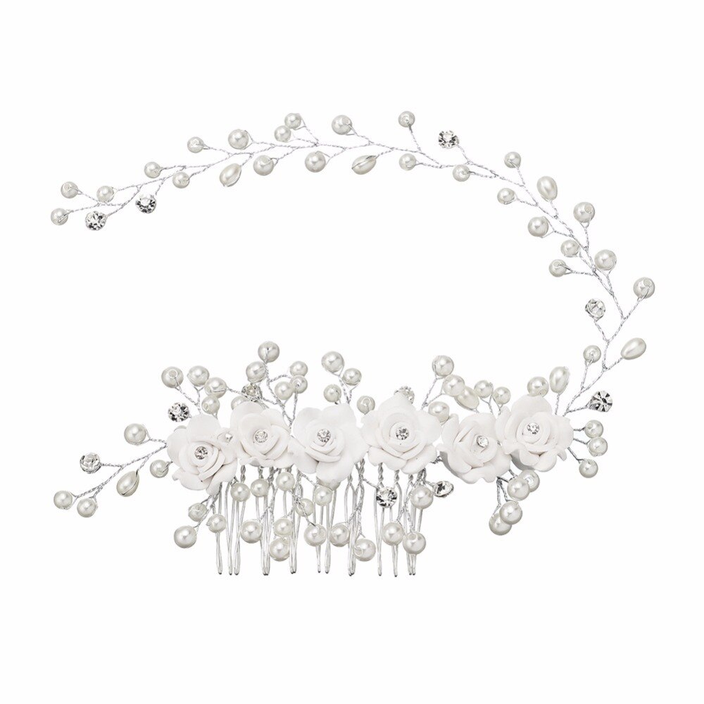 Bruids Hoofdtooi Zachte Klei Bloem Bruiloft Accessoires Bruidsmeisje Accessoires Insert Kam Pure Handgemaakte Banket Jurk Accessoires