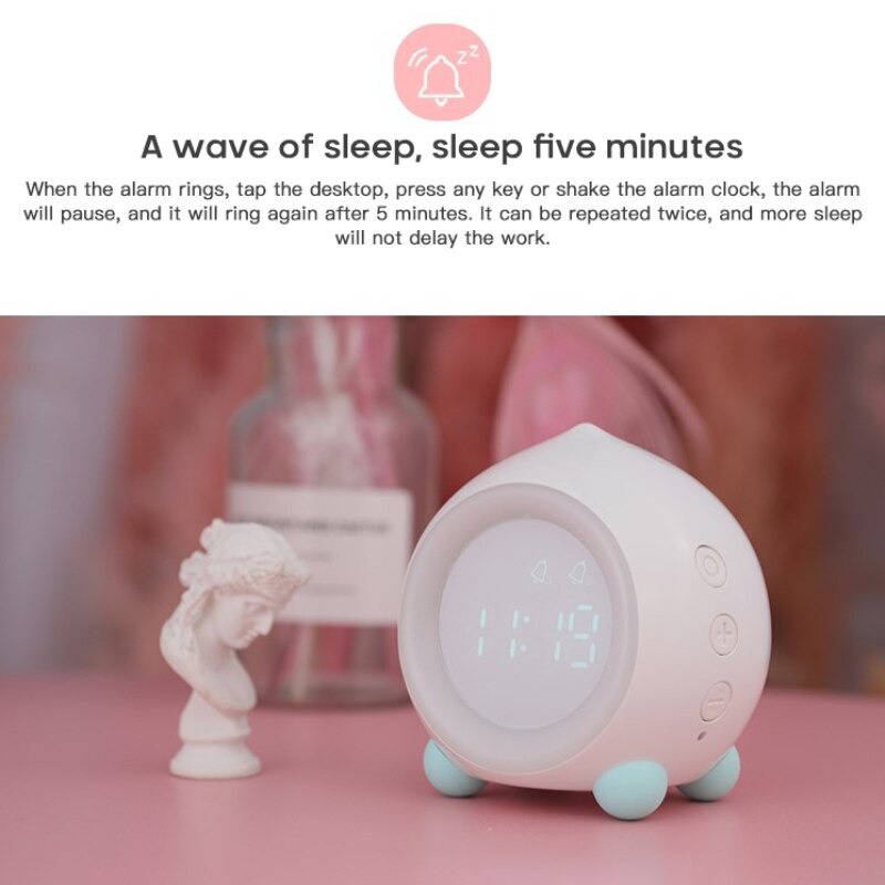 Leuke Water Kinderen Led Digitale Wekker Intelligente Voice-Activated Lichtgevende Wekker Speaker Mini Digitale Klok