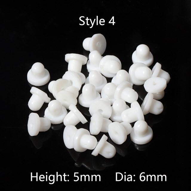 100pcs Silicone Earring Backs Rubber Ear Stoppers Eco-friendly Plastic Ear Backs for DIY Jewelry Making Ear Pin Plug Accessories: Style 4 - 200pcs