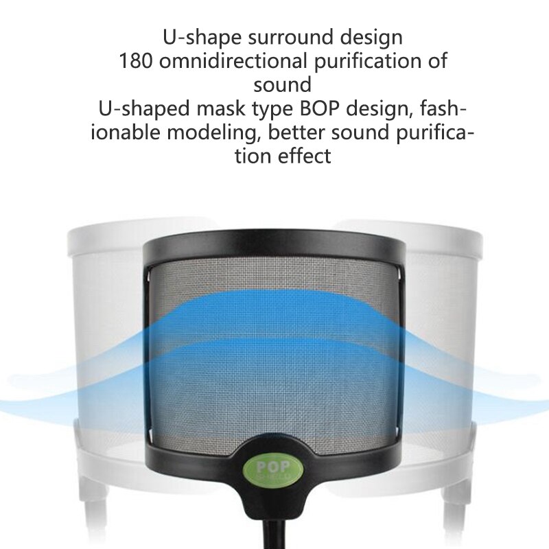 Condenser Microphone Filter Shield Windsn Sn Universal Mic Stand Mounting Blowout Preventer Bracket