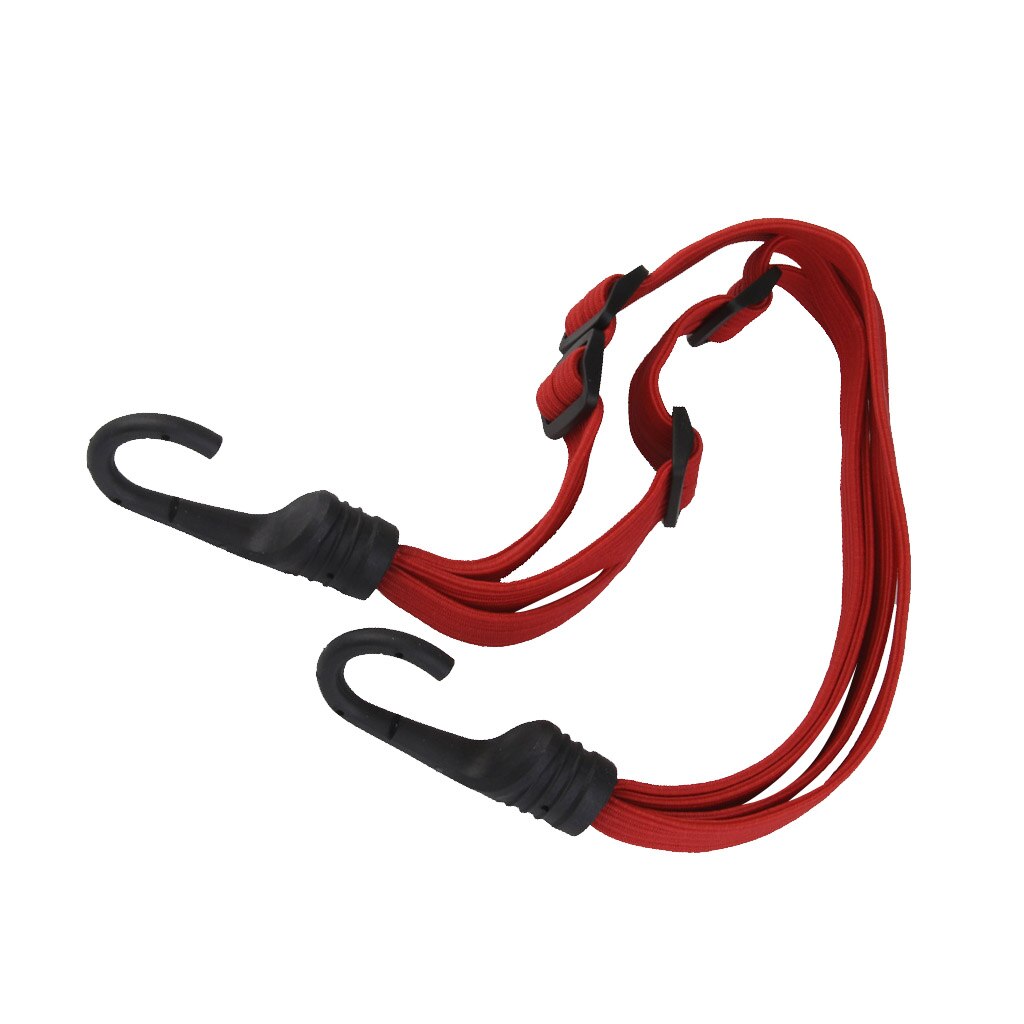 Red Adjustable Motorcycle Bike Cargo Luggage Helmet Holder Rope Strap + Hooks