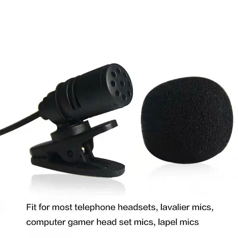 5-100PCS Microphone Replacement Foam Microphone Windscreen Headset Cover Telephone Headset Mic Cover Windshied Headset Foam