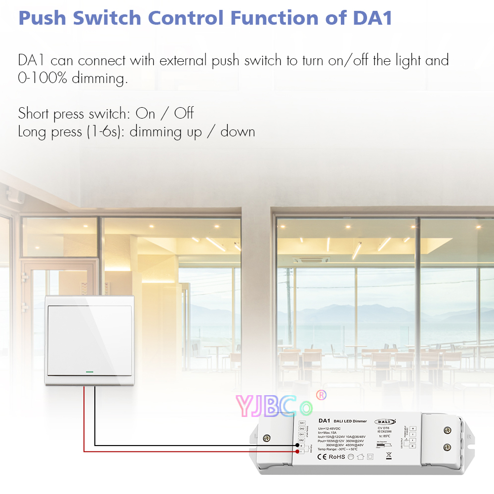 Dali led-dimmer 12v 24v 360w 480w konstantspänningsdimmerdrivare led-remsa  da1 1ch eller  da4 4 -kanalsdimmerstyrenhet