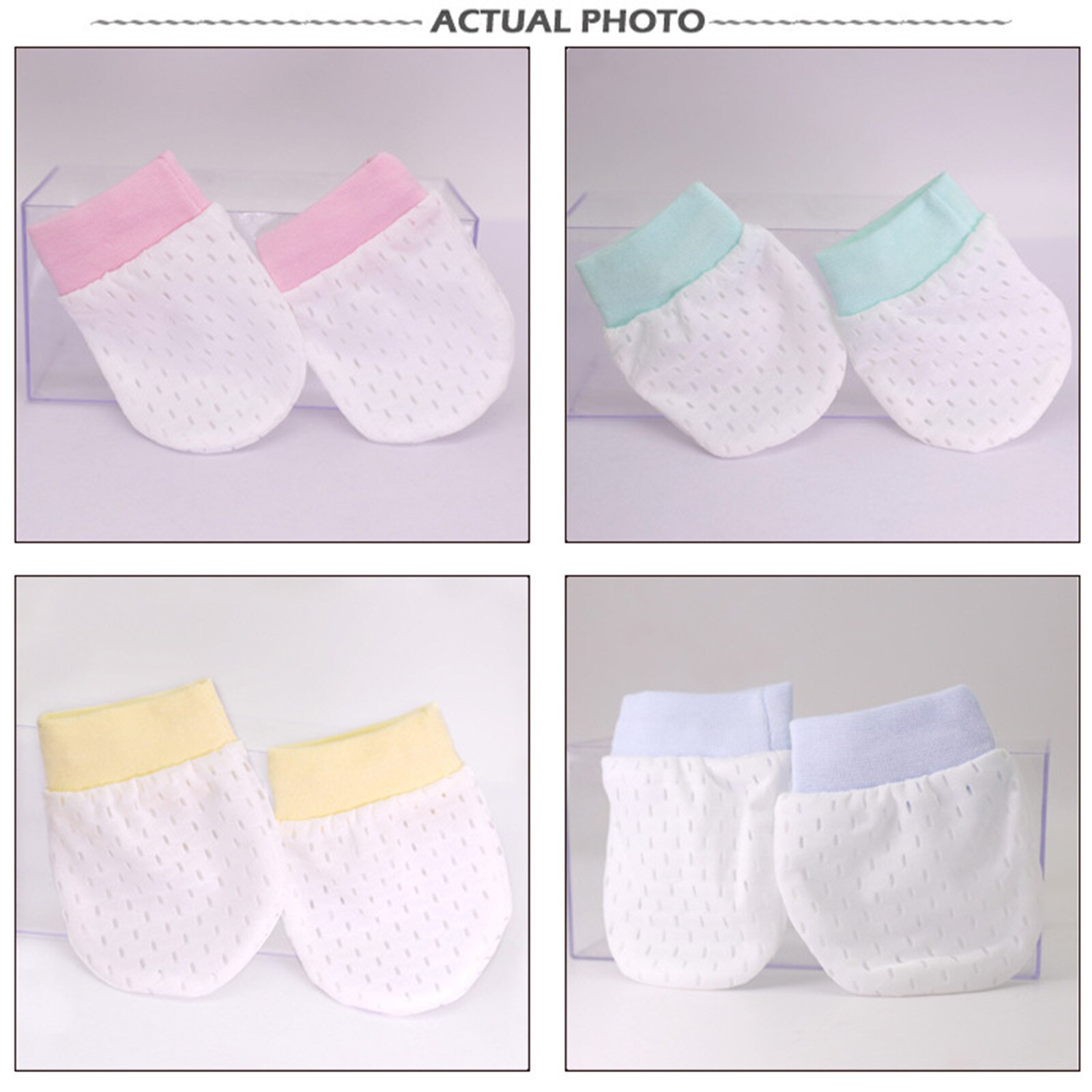 Bébé Anti rayures gants 4 paires -né bébé coton gants pas de rayures moufles pour 0-6 mois garçons filles infantile accessoires