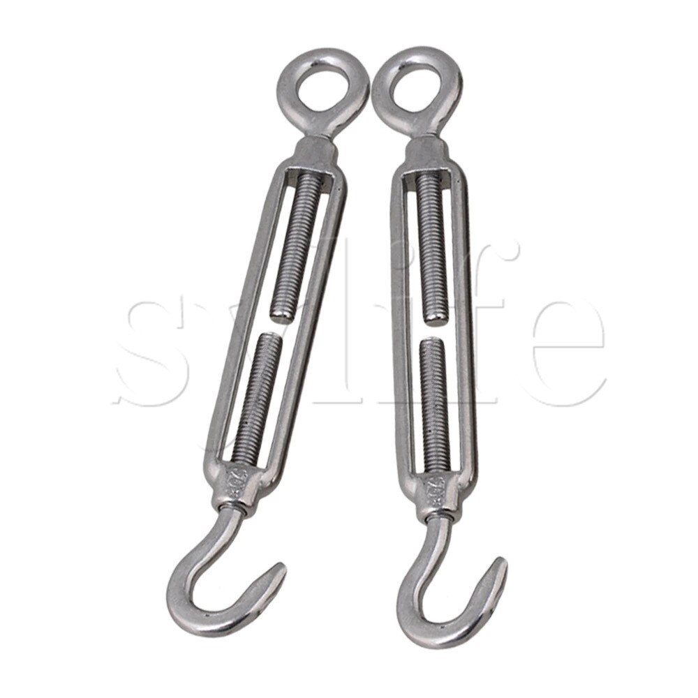 Wire Rope Cable M5 Hook &amp; Eye Turnbuckle Stainless Steel 304 Pack of 5