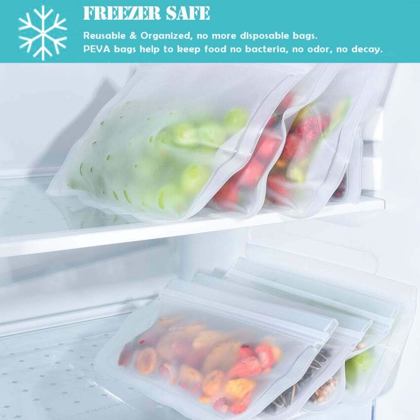 Leak Proof Zip Lock Bags Reusable Freezing Sandwich/Bread/Snack/Fruit Food Storage Bag Kitchen Refrigerated Storage Containers