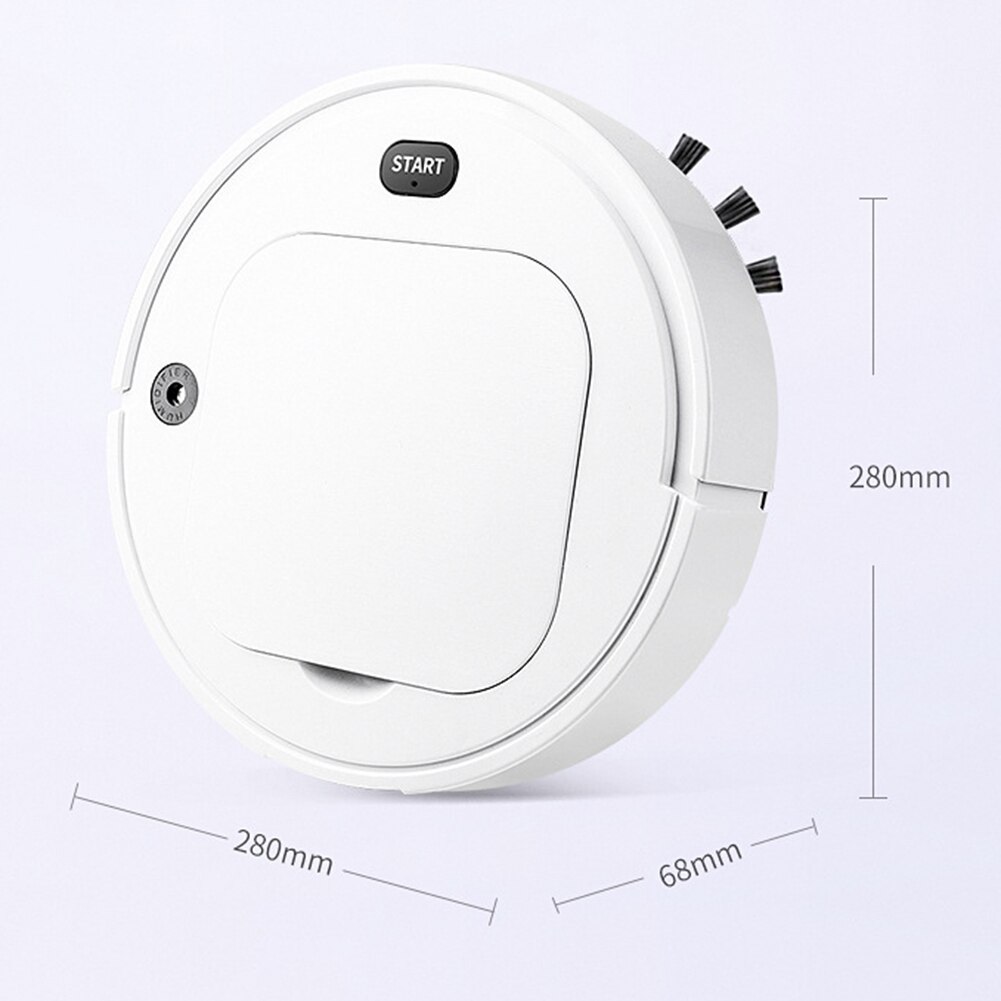 Robot Cleaner Vacuum USB Charge Cleaning Automatic Home Dry Wet Floor Smart Sweeper Sweeping Mopping Sweeping Suction Tool: White E