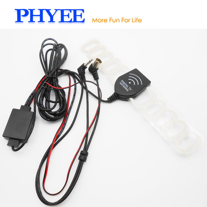 Car Active Antenna RF Plug DC3.5 Connector Auto Analog TV Receivers Built-in Signal Amplifier Universal 12V DC 3 Meters Cable