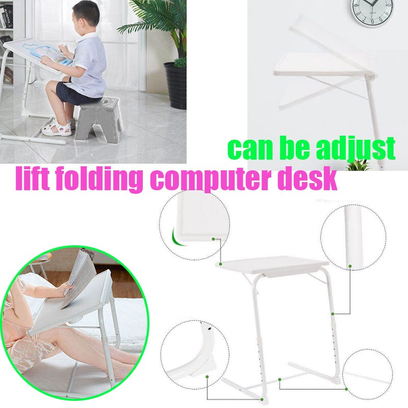 Computer Table Adjustable Portable Laptop Desk Rotate Laptop Bed Table Can be Lifted Standing Desk