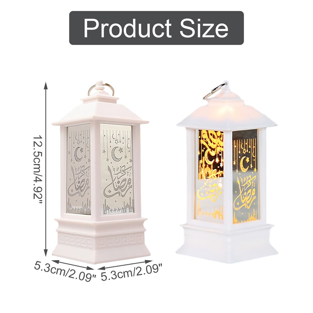 Hanging Lantern 3 PcsButton Battery Ramadan Lantern LED Lights Muslim Party Hanging Decor Supplies Eid Mubarak