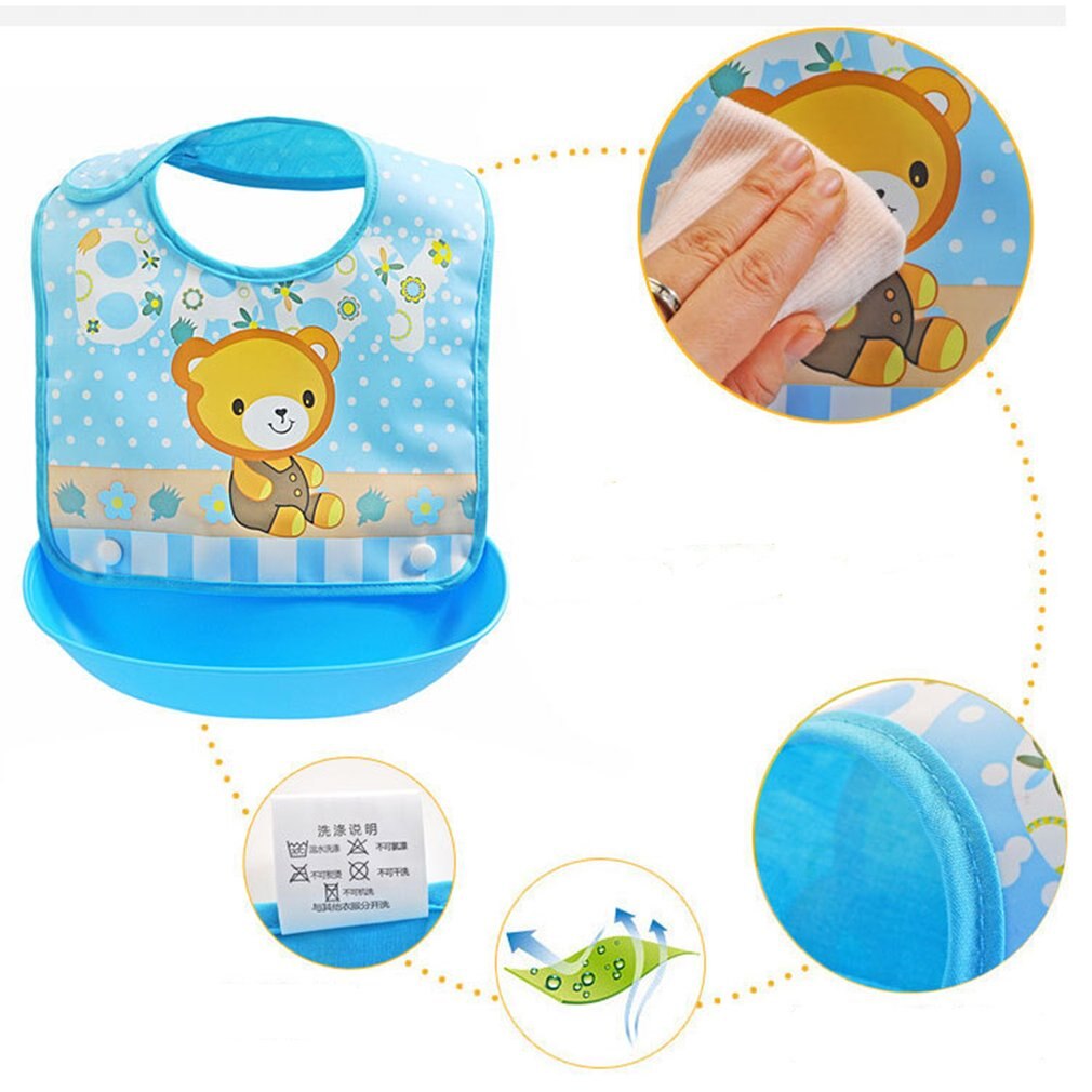 Babador de algodão das crianças estéreo à prova dwaterproof água e destacável silicone toalha boca do bebê comer bib bebê saco comida do bebê alimentação
