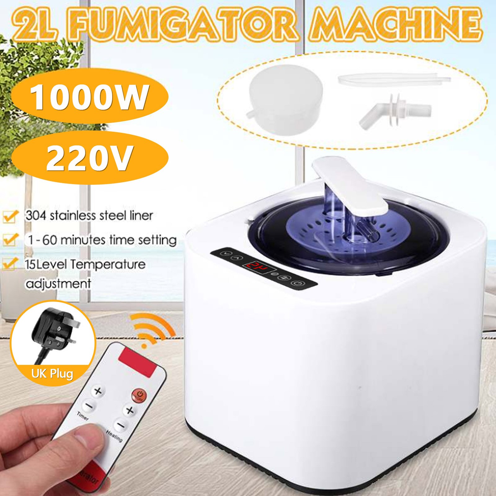 Steam, Yctze 27 * 23 * 23 3L 1500W Sauna Generator for Spa Tent Body