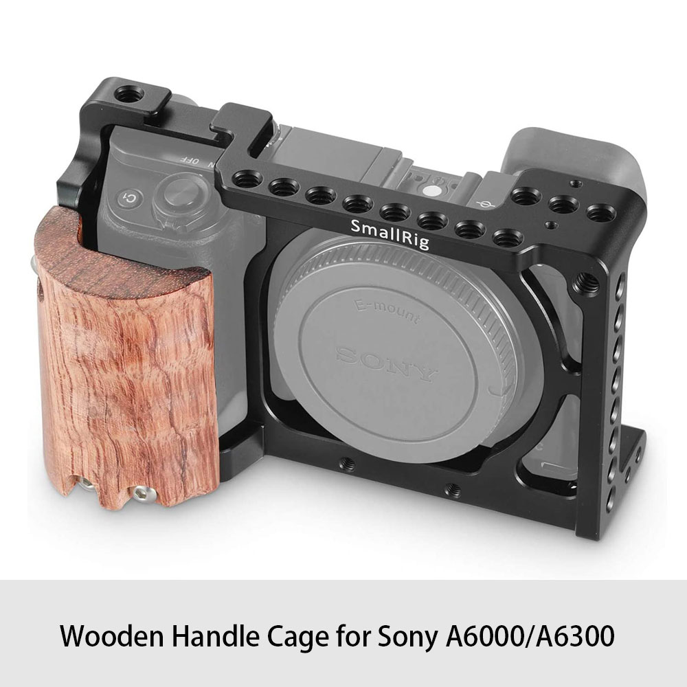 SmallRig sony a6000 kamera KäFeige Anlage Stabilisator Für sony A6300/A6000/A6500 NEX-7 Kamera W/schuh Montieren Gewinde löcher 1661: hölzern Handgrip