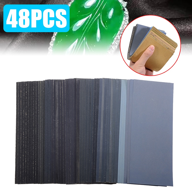 48Pieces Sandpaper Set 120 To 3000 Grit Sanding Paper Wet Dry Abrasive Sand Papers for Wood Furniture 230*93mm