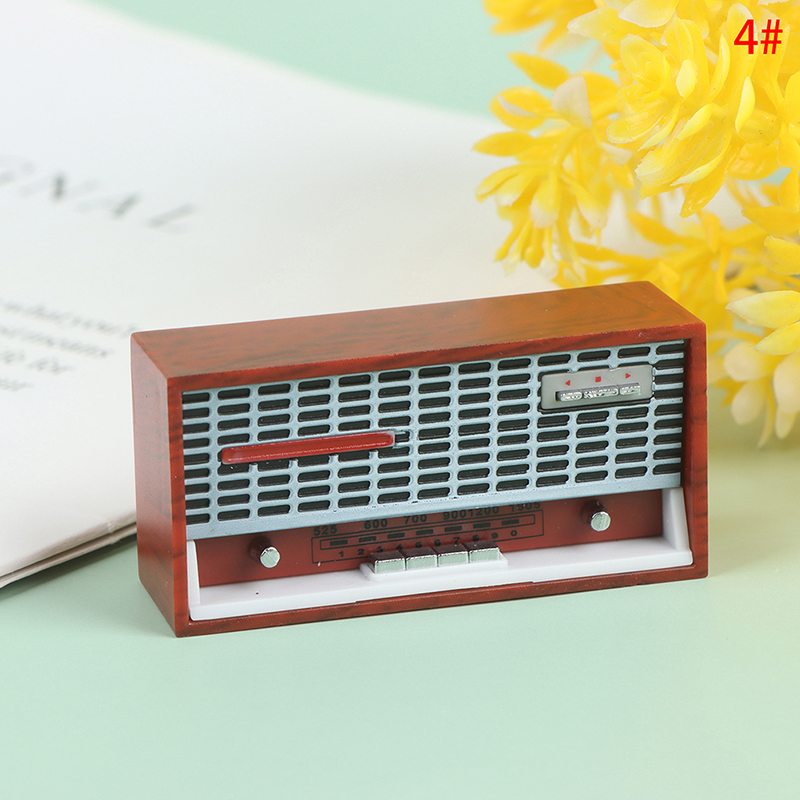 1:12 Dollhouse Miniatuur Ouderwetse Radio Recorder Model Retro Radio Model Meubels Accessoires Speelgoed: 4