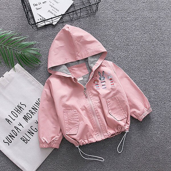 Bebis flickor pojk tyg för nyfödda tjejer höstjacka ytterkläder bebiskläder bebisar pojkar småbarn luva vindjacka kappor jackor: Rosa kappa / 9m