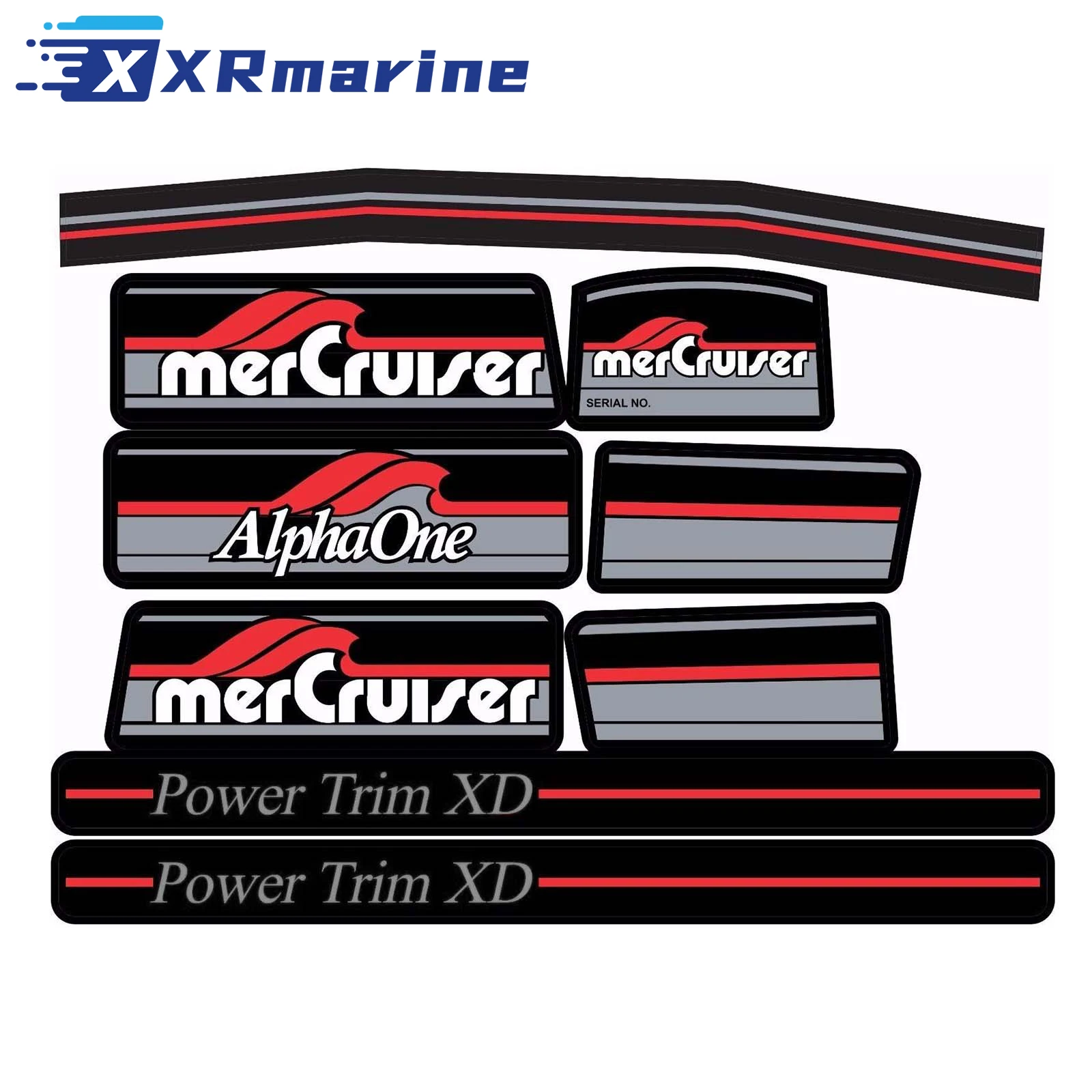13682A90 W/Red Rams Sticker Set Decal 3906 for Mercruiser The Most Complete Red Alpha One Gen One 37-13682A90