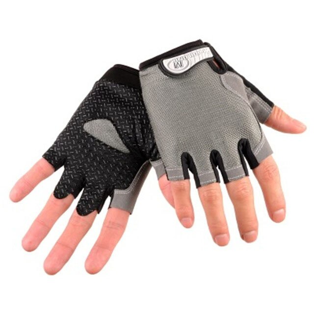 Fietshandschoenen Fiets Handschoenen Fiets Handschoenen Anti Slip Shock Ademende Half Vinger Korte Sport Handschoenen Accessoires Voor Mannen Vrouwen: Gray / L