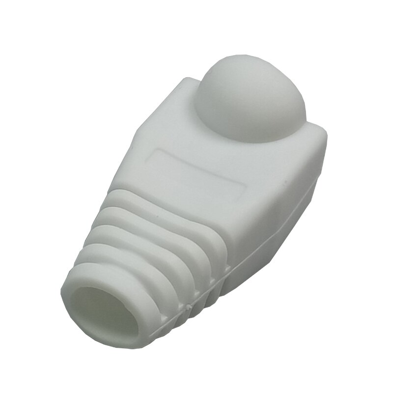 10 stk/parti  rj45 hættestik 9 farver kat 5 5e 6 rj45 ethernet netværkskabel hætte trækaflastning støvle  rj45 beskytte boot cap: Hvid