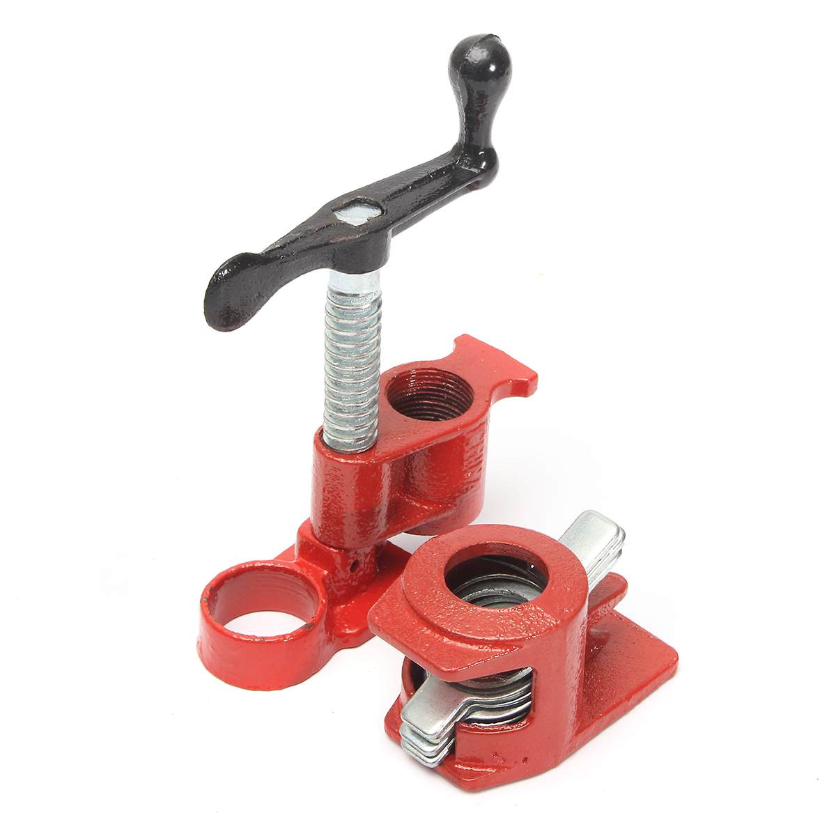 Drillpro 3/4 Inch Red Woodworking Clamp Wood Gluing Pipe Clamp Set Woodworking Cast Structure Durable