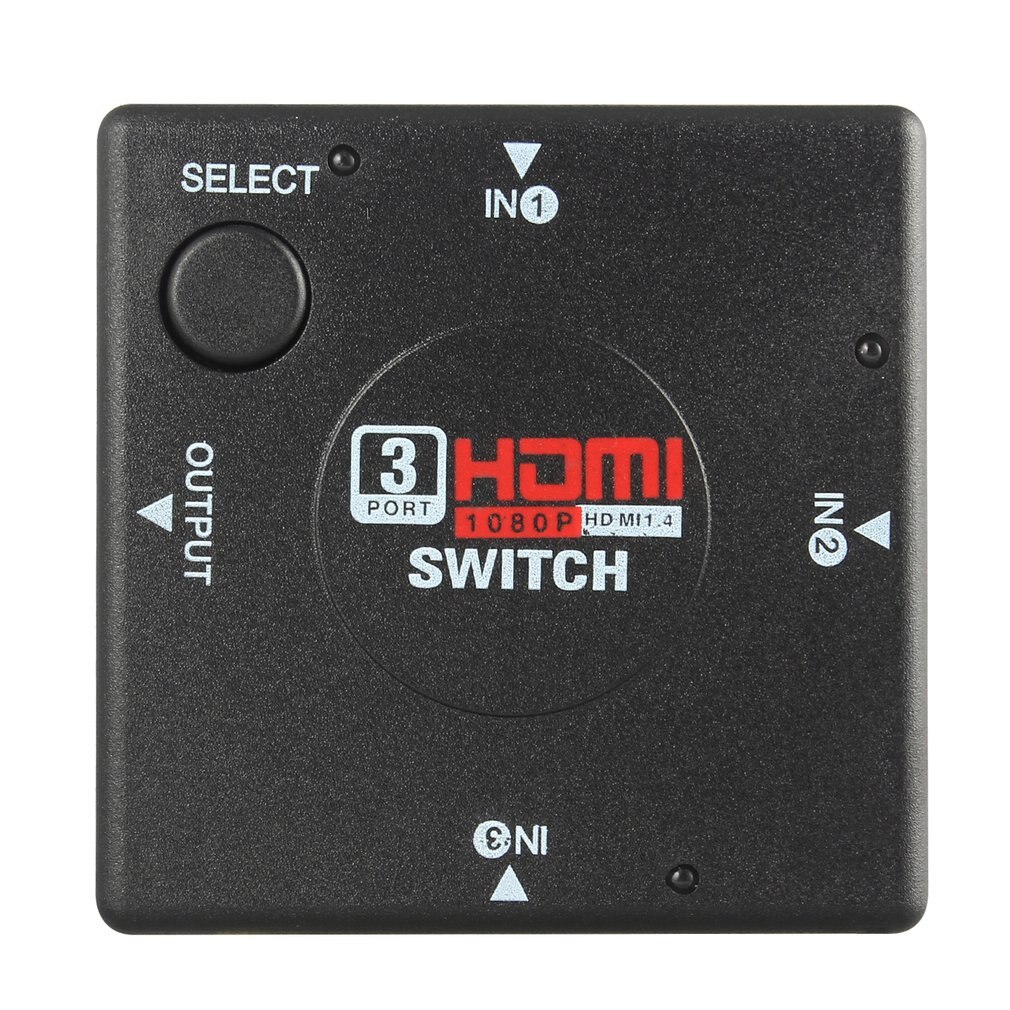 Mini 3 Switch High Definition 3 Port HDMI Switcher HDMI Splitter HDTV HD DVD 1080P Vedio Adaptor Suitable for PS3 Black LESHP