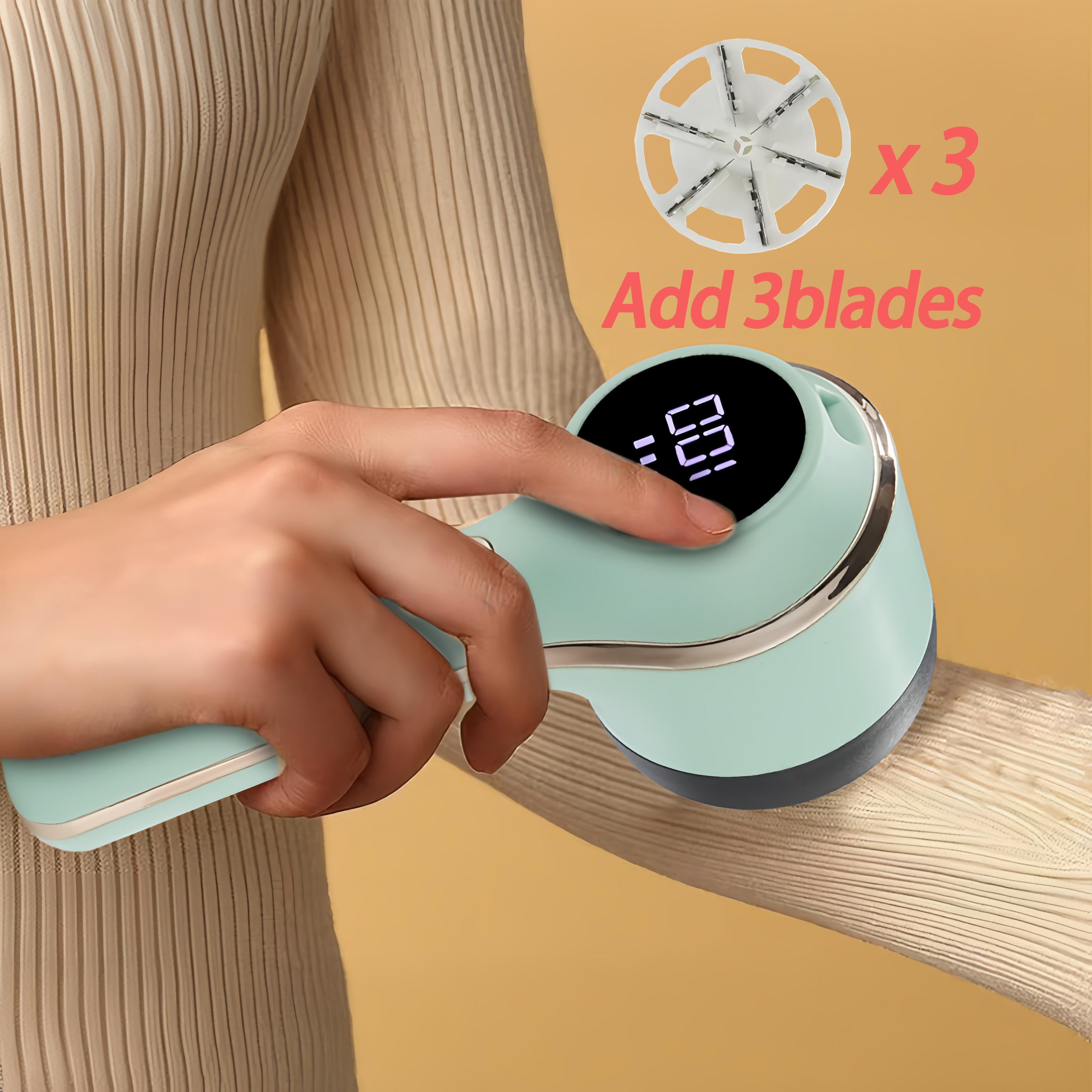 Eliminador de pelusas portátil con ajuste de 3 velocidades, afeitadora de tela recargable, máquina para quitar pelusas y pellets para ropa, suéter: Verde