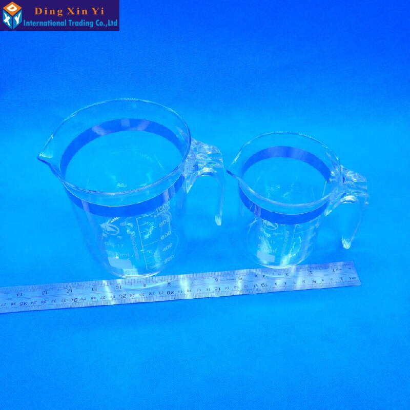 1 stück Glas becher Mit griff 500 ml becher Labor Liefert labor glas messbecher