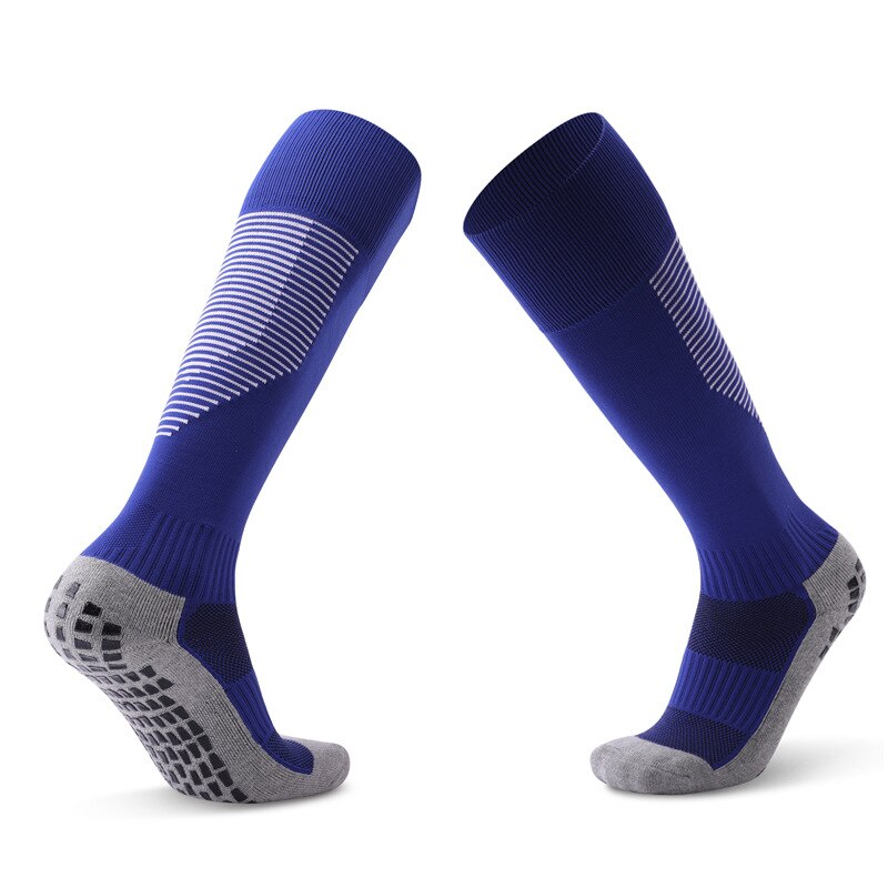 Sweat-Absorbent Wear-Resistant Men&#39;s Soccer Socks Towel Bottom Thickened Football Stocking Over Knee Long Tube Calcetines Hombre: ZQW006-Purple