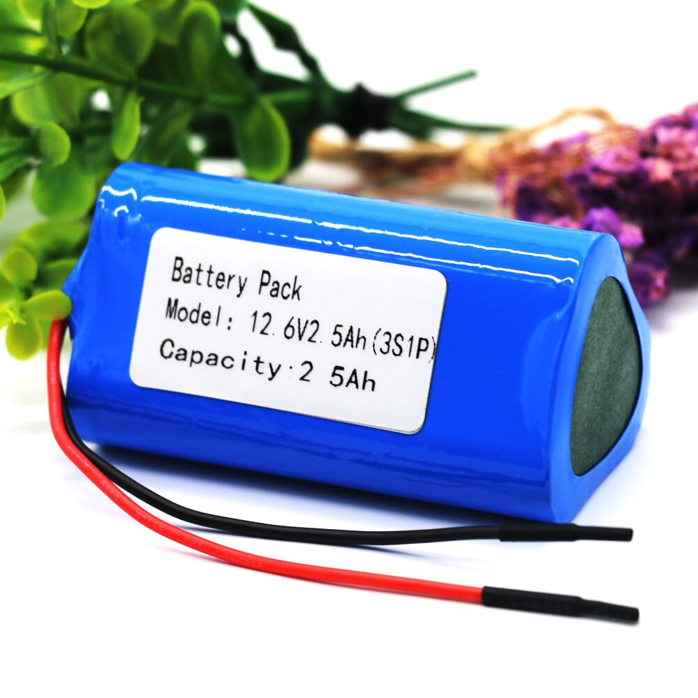 Original 12V Battery 3S1P 12.6V/11.1V 2500mAh 18650 Lithium-ion Battery Pack with 5A BMS for Backup Power Ups CCTV Camerar