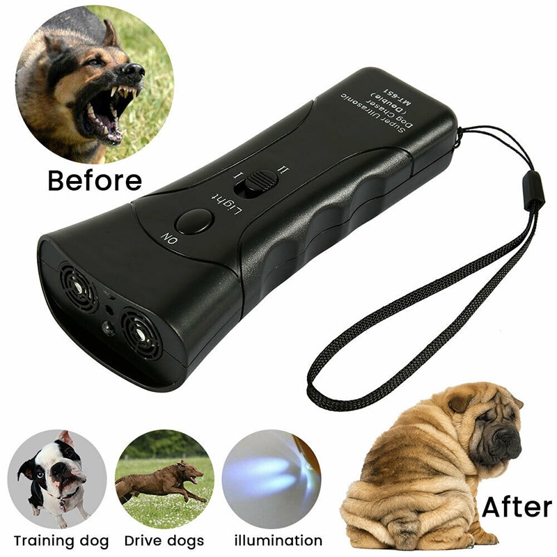 Multifunktionale Sanfte Anti-Bellen Verfolger Haustier Produkte Ultraschall Haustier Hund Anti Bellen TrainerWith hoch Energie LED Taschenlampe