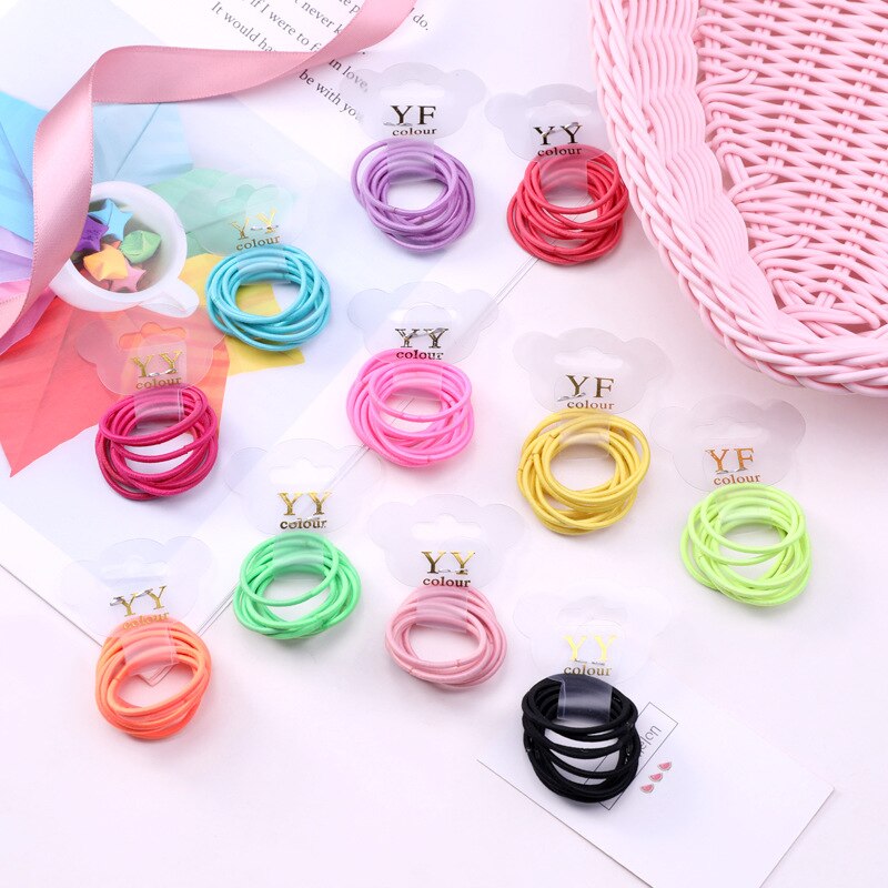 Lot d'élastiques en Nylon pour filles, couleurs acidulées, 3CM, lot de 30 pièces, bandes de caoutchouc pour enfants, porte-queue de cheval, accessoires pour cheveux